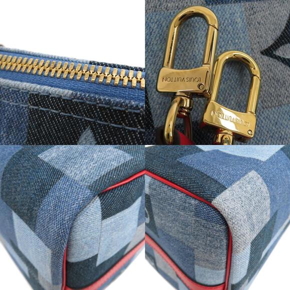 Louis Vuitton Speedy Bandouliere 30 Denim Patchwork Shoulder Bag Blue - Picture 6 of 7